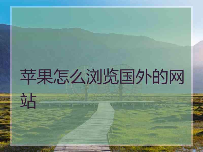 苹果怎么浏览国外的网站