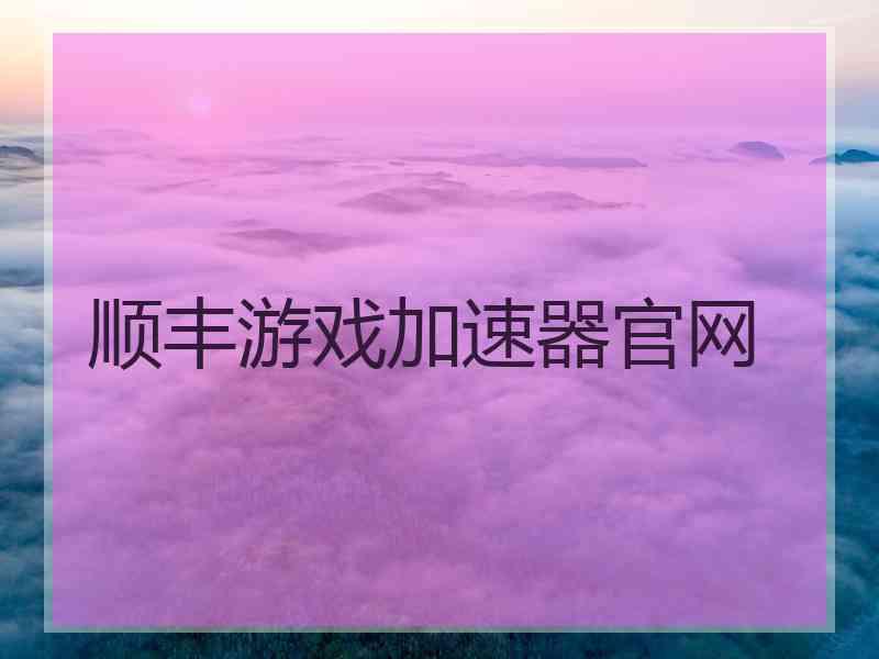 顺丰游戏加速器官网