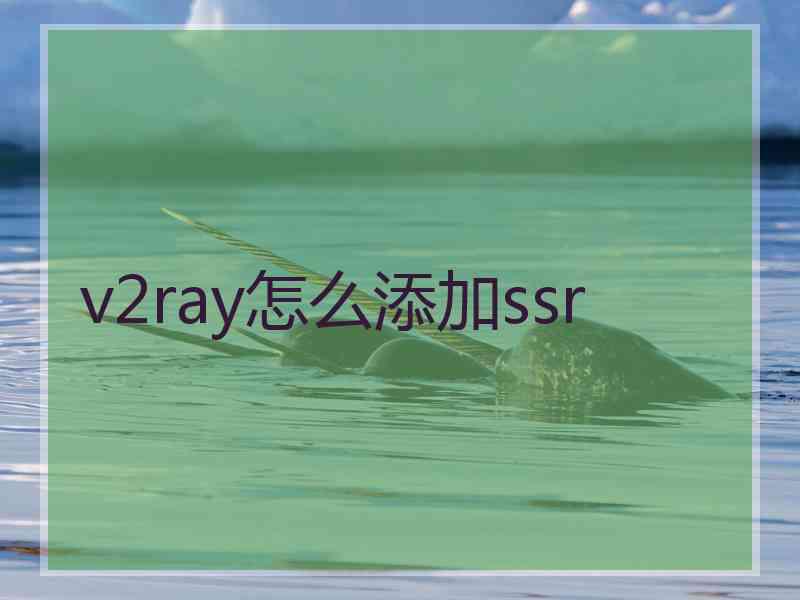 v2ray怎么添加ssr