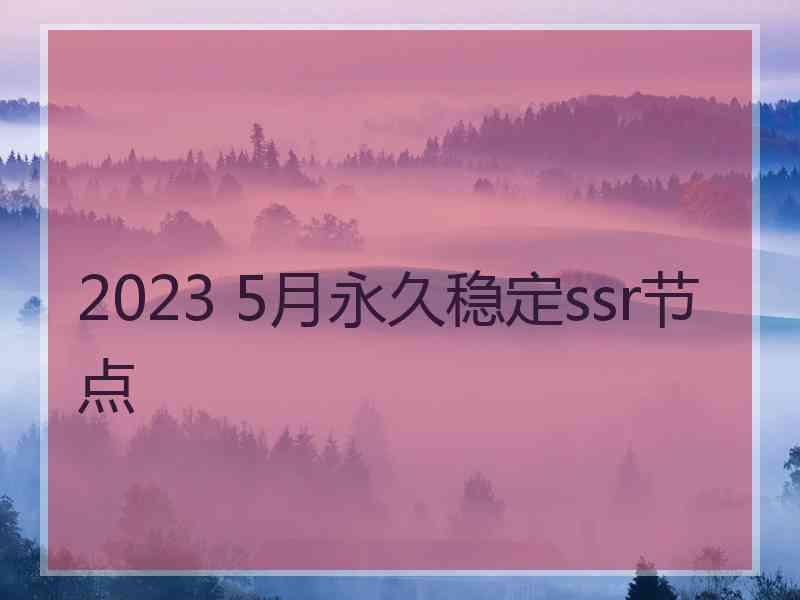 2023 5月永久稳定ssr节点