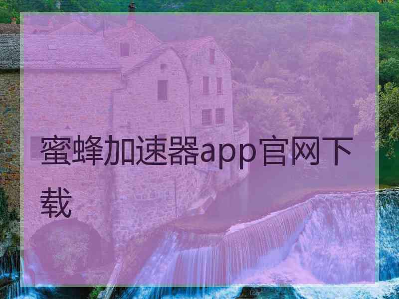 蜜蜂加速器app官网下载