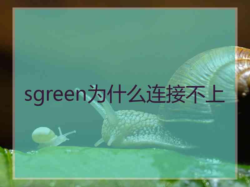 sgreen为什么连接不上