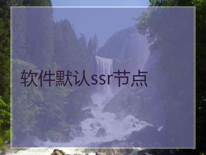 软件默认ssr节点