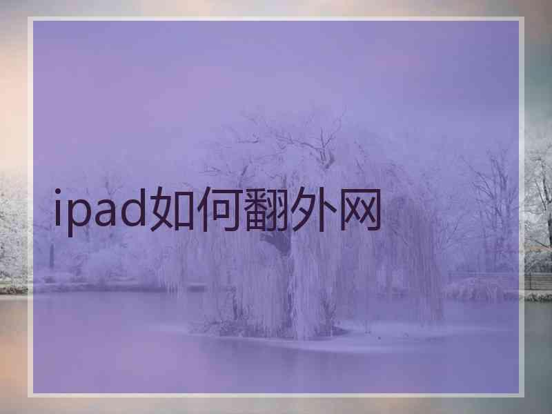 ipad如何翻外网