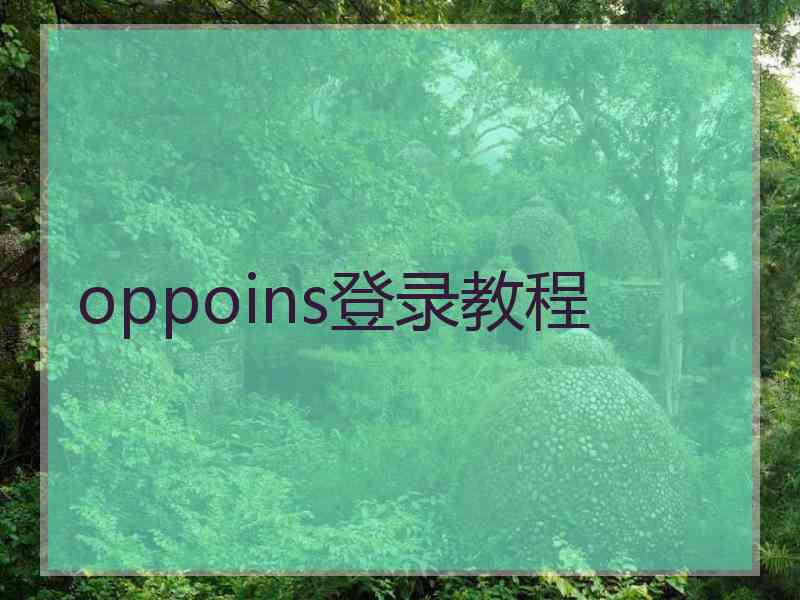 oppoins登录教程