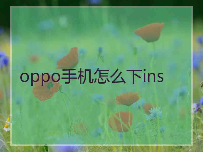 oppo手机怎么下ins