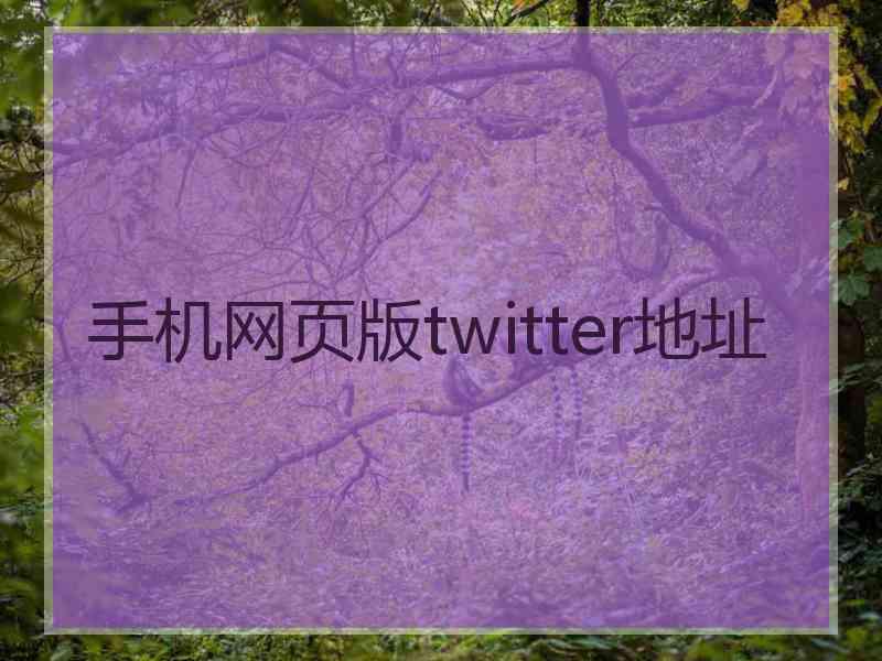 手机网页版twitter地址