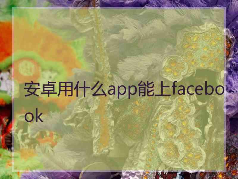 安卓用什么app能上facebook