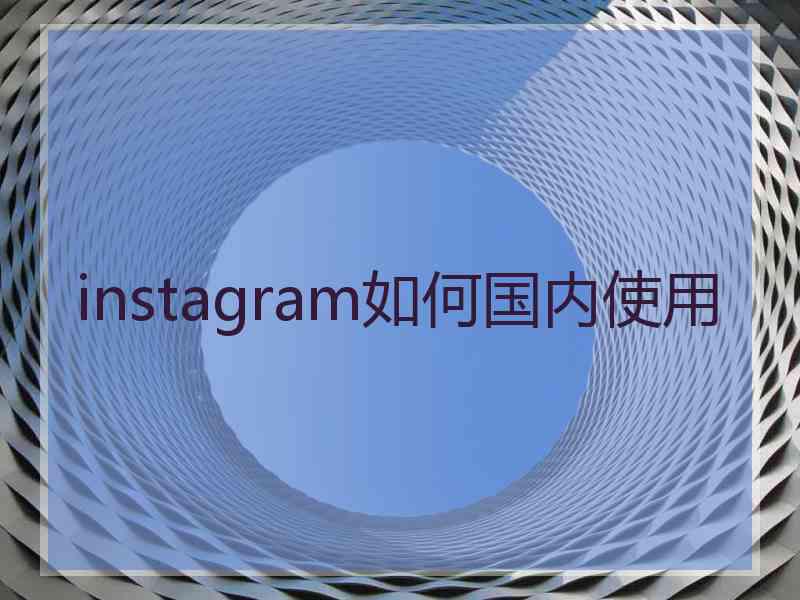 instagram如何国内使用