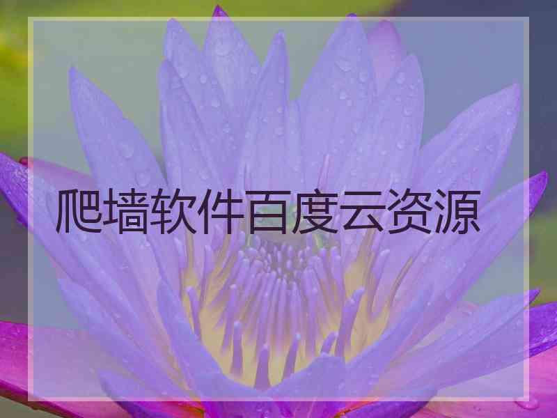 爬墙软件百度云资源