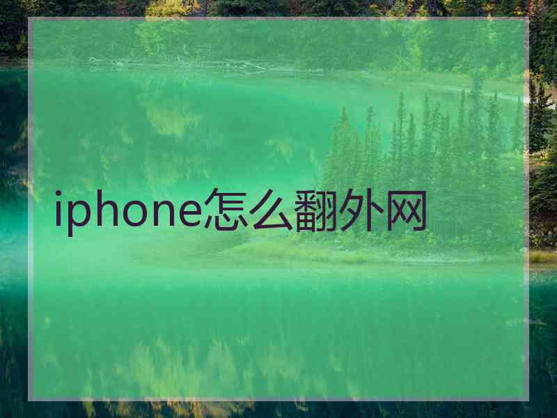 iphone怎么翻外网