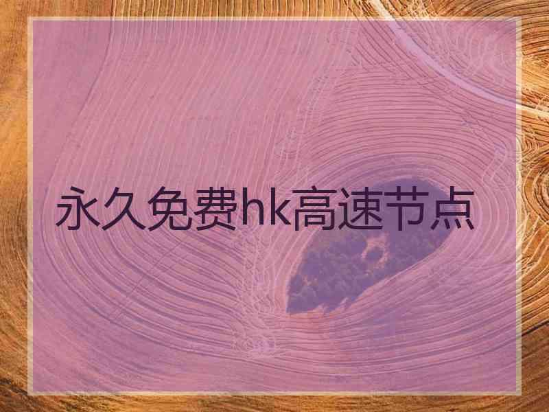 永久免费hk高速节点