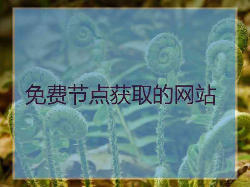 免费节点获取的网站