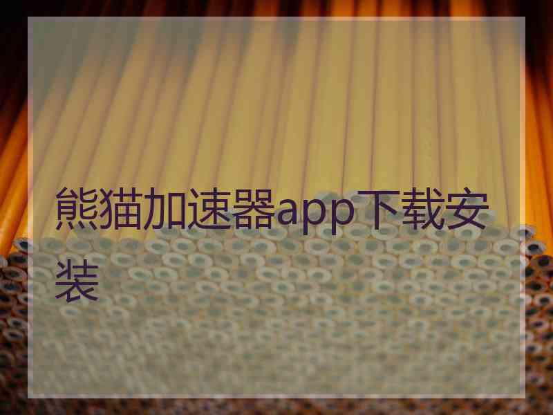 熊猫加速器app下载安装