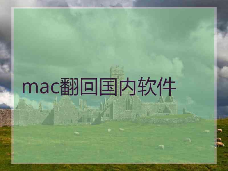 mac翻回国内软件