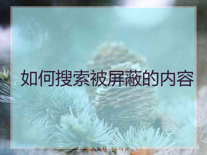 如何搜索被屏蔽的内容