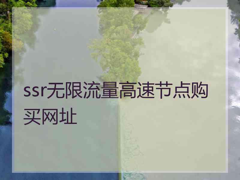 ssr无限流量高速节点购买网址