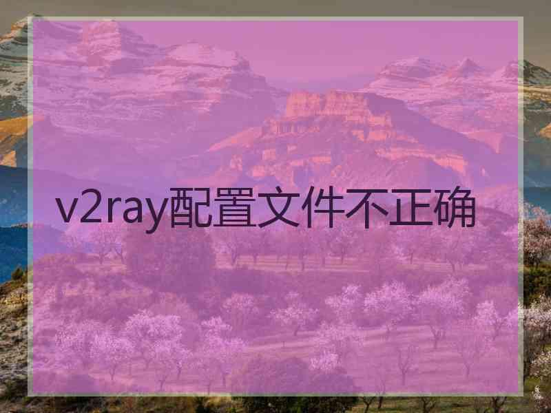 v2ray配置文件不正确